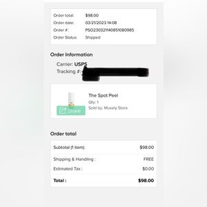 Spot Peel from Musely. Unopened, sealed, never used.